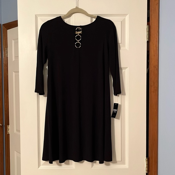 msk short sleeve shift dress MSK Womens MSK Short Sleeve Collared Floral Shift Dress